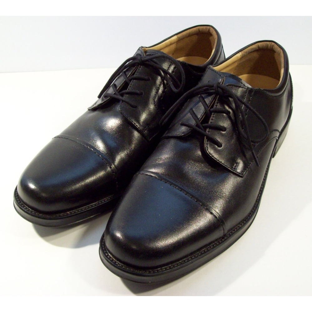 Men's Chaps Black Leather Upper Lace‎ Up Oxford Shoes, Sz 11.5 M